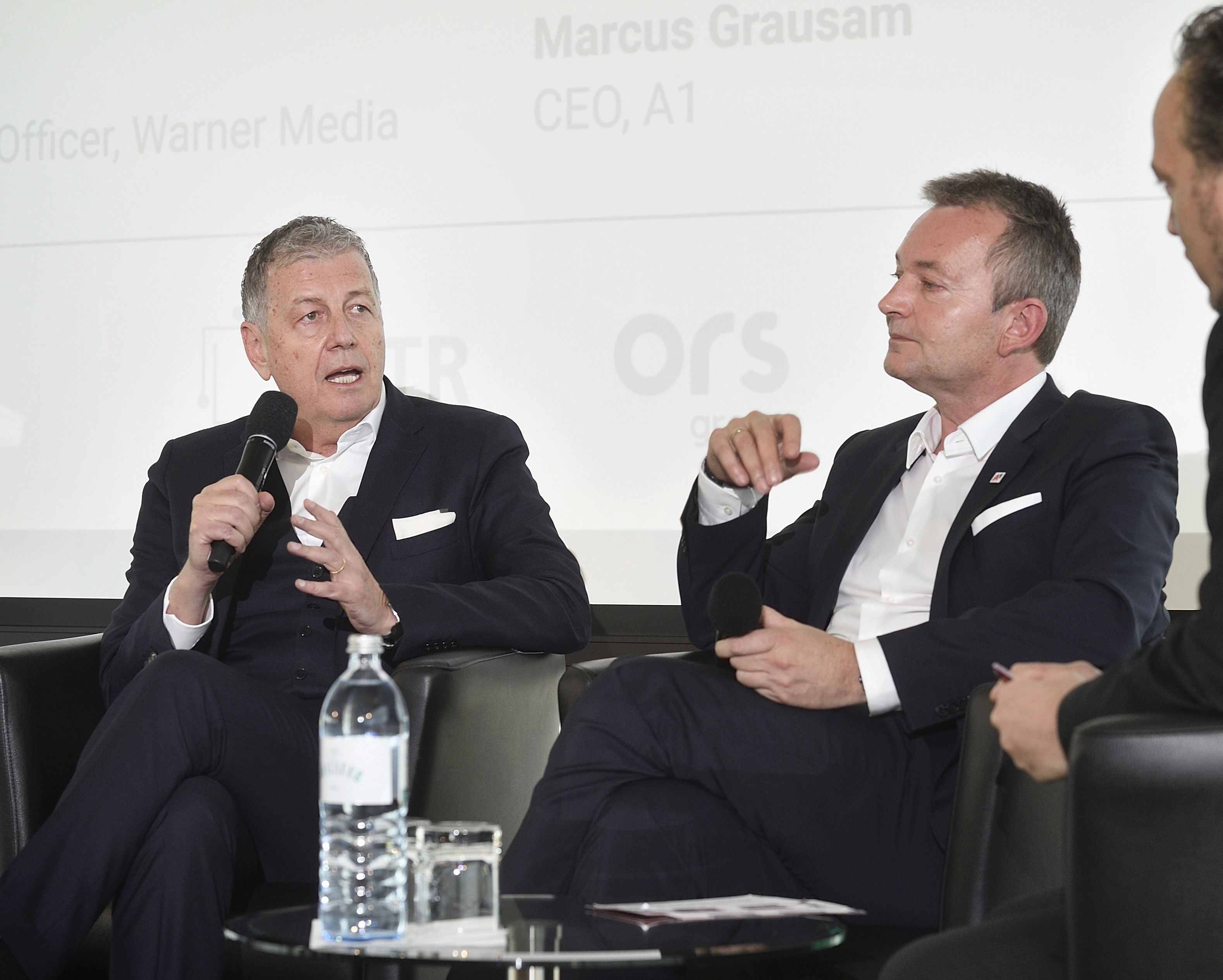 Gerhard Zeiler (Warner Media, li.) und Marcus Grausam (A1 Telekom)
